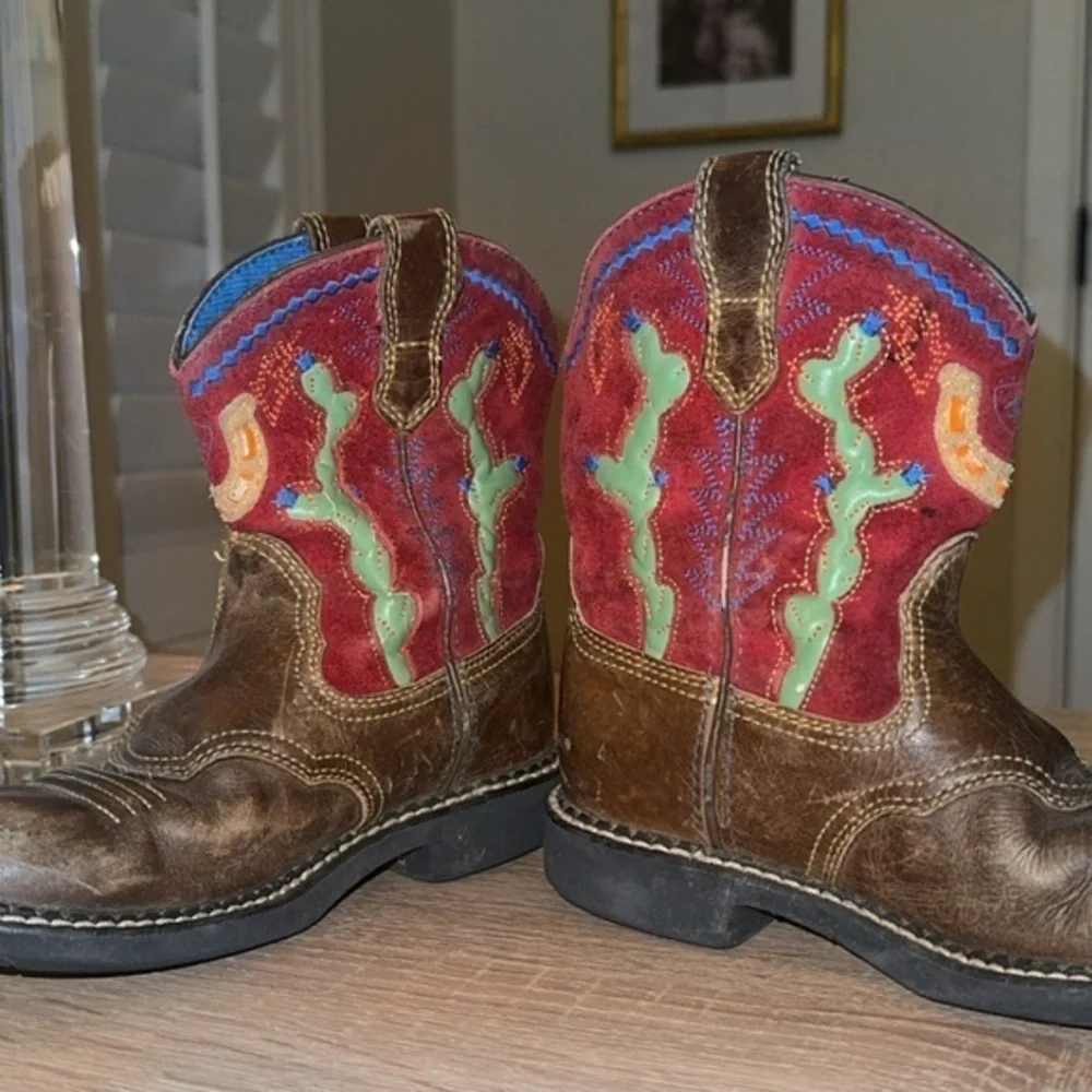 Ariat Cactus Suede Leather Multicolored‎ Kids Unisex Western Boots 13